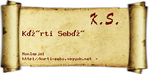 Kürti Sebő névjegykártya